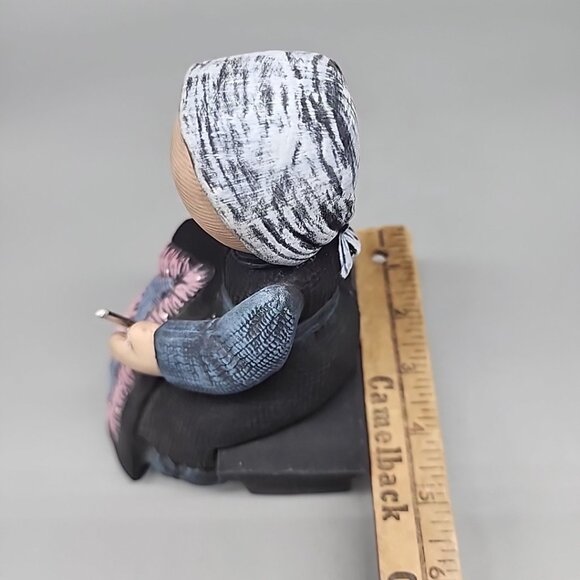 Amish Family Ceramic Figurine Amish Sitting Girl on Bench 7" Tall - Picture 9 of 9